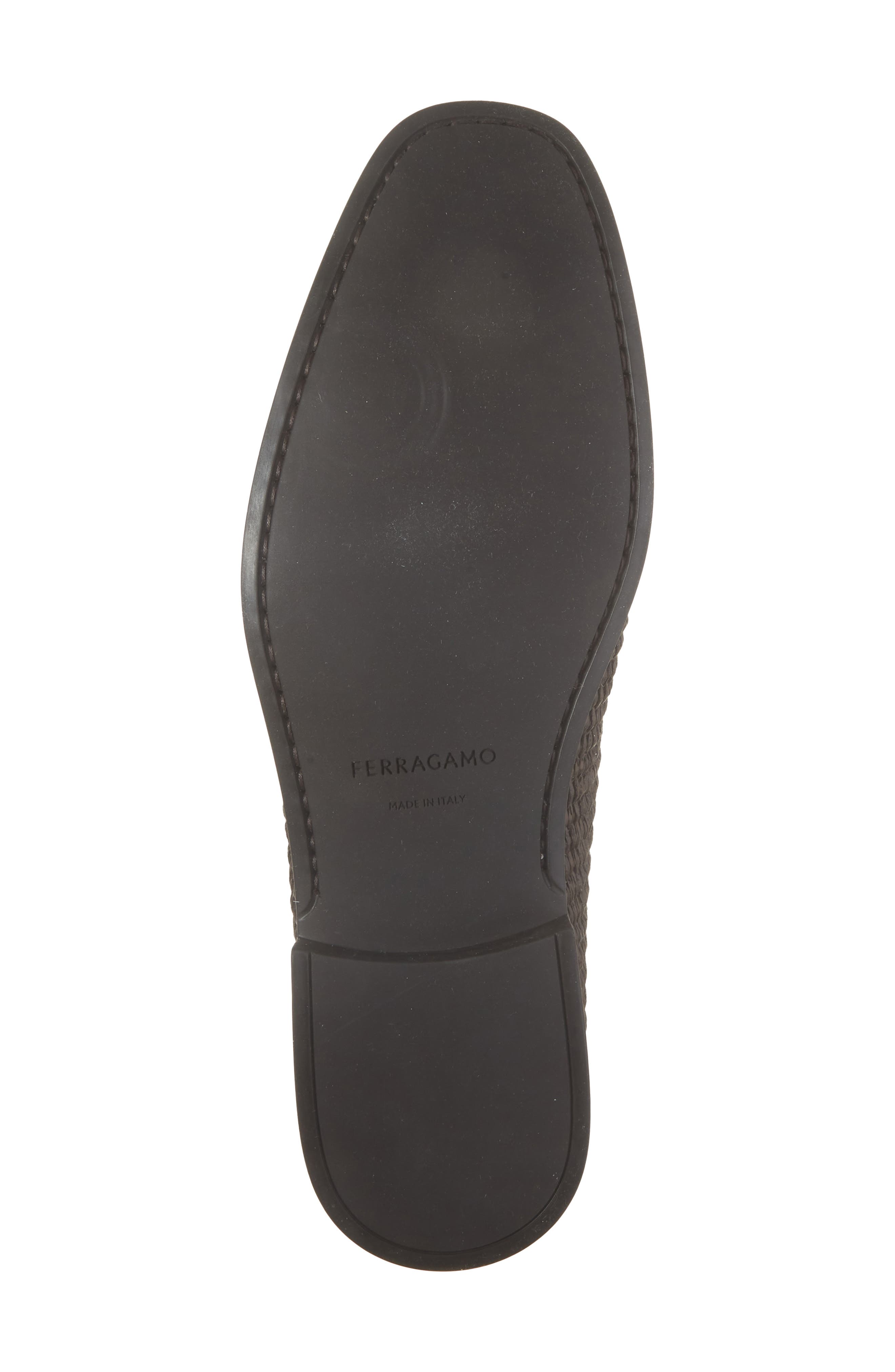 FERRAGAMO Gancini Raffia & Leather Loafer, Alternate, color, T Moro 300 Acc. Nero