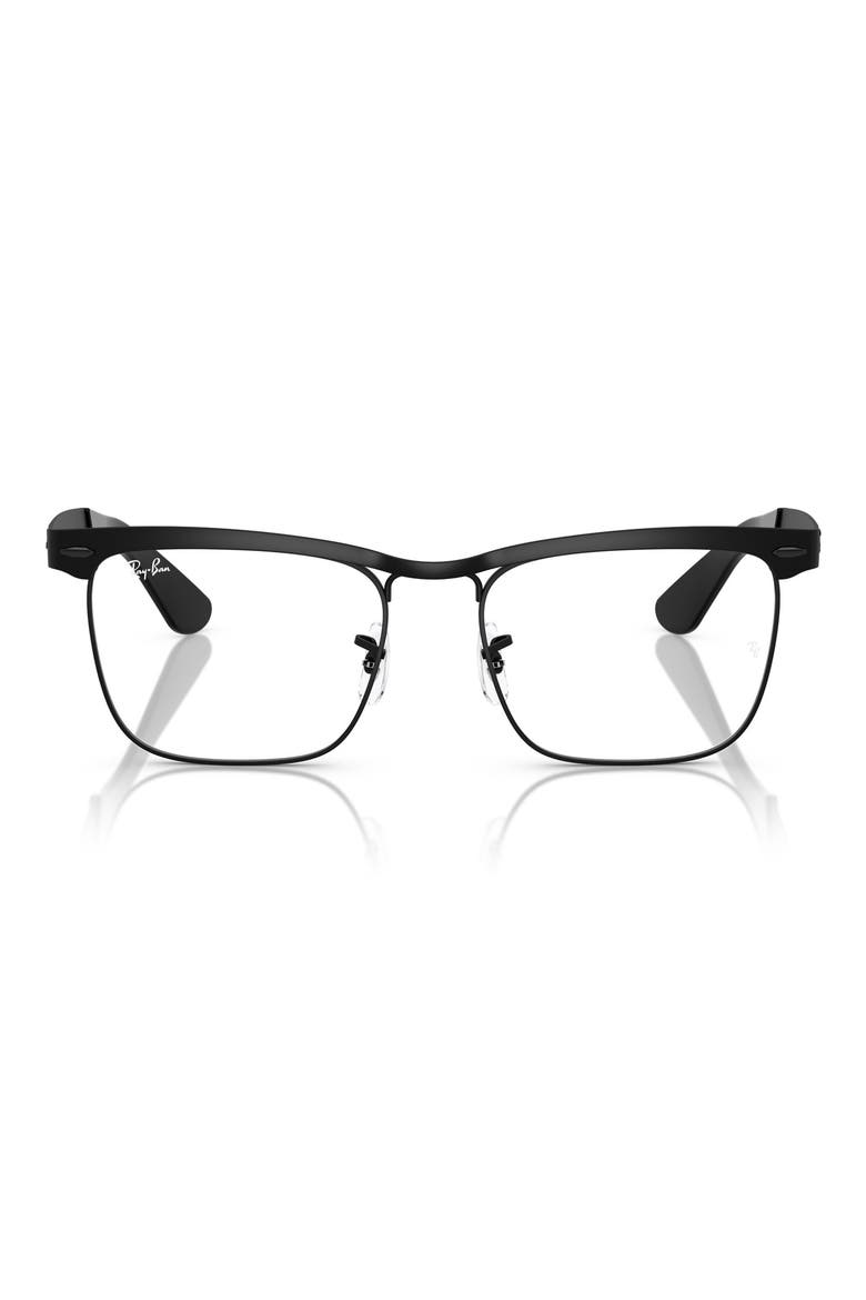 53mm Square optical glasses, Main, color, MATTE BLACK