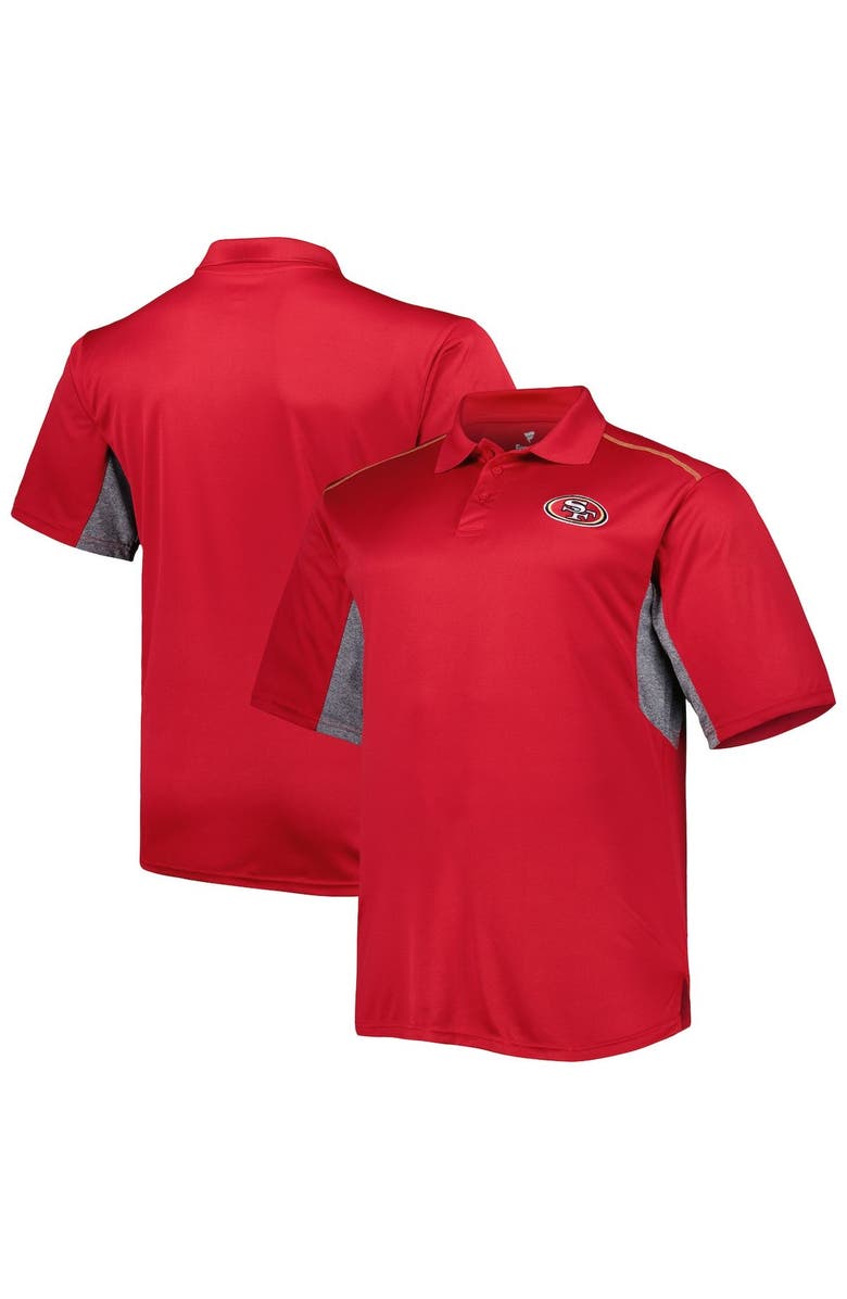 PROFILE Men's Scarlet San Francisco 49ers Big & Tall Team Color Polo, Main, color, 