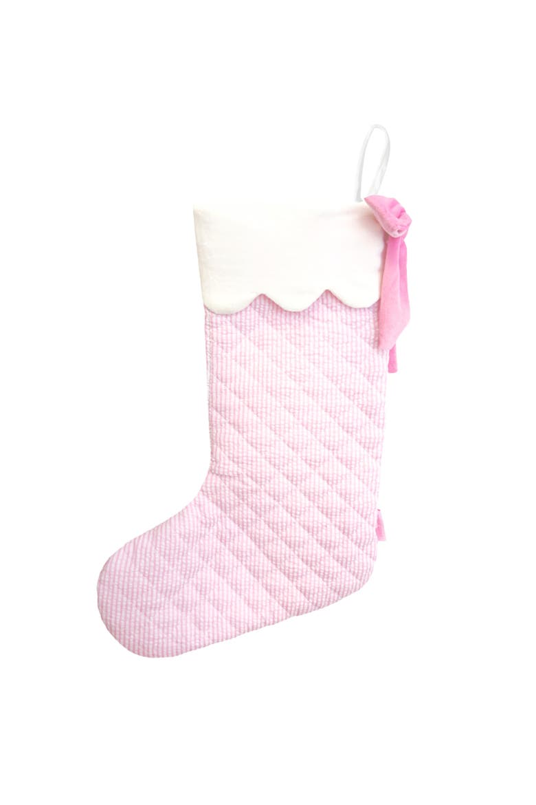 Quilted Christmas Stocking, Alternate, color, Pink