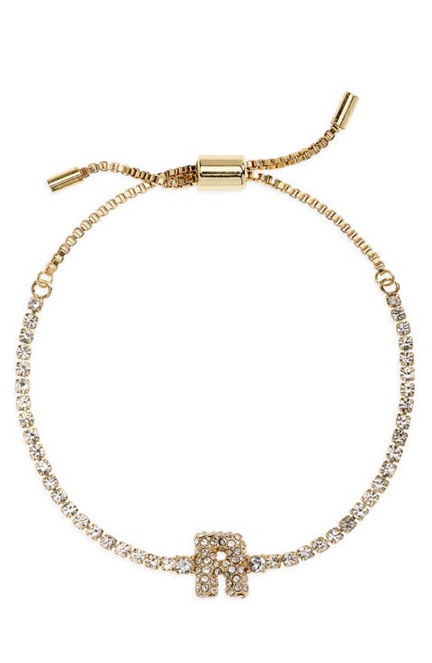 Initial Tennis Slider Bracelet