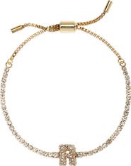 BaubleBar Initial Tennis Slider Bracelet