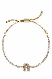 Initial Tennis Slider Bracelet