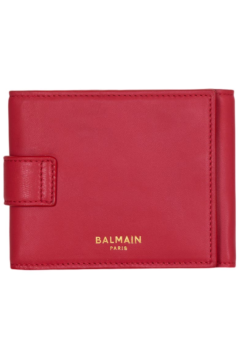 Pulse Trifold smooth leather wallet, Alternate, color, red