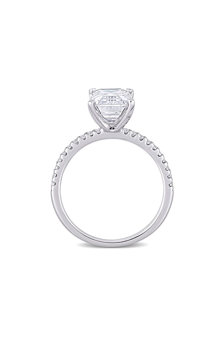 10K White Gold Created Moisannite Engagement Ring, Alternate, color, WHITE
