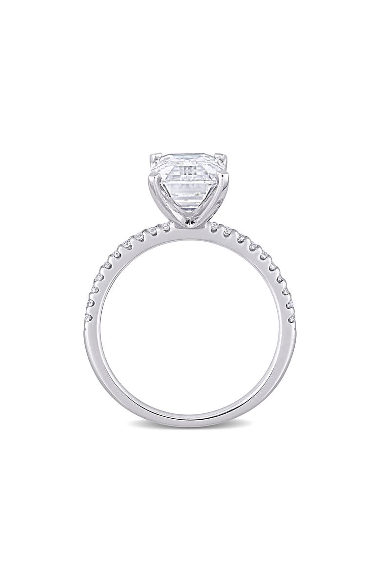DELMAR 10K White Gold Created Moisannite Engagement Ring, Alternate, color, White