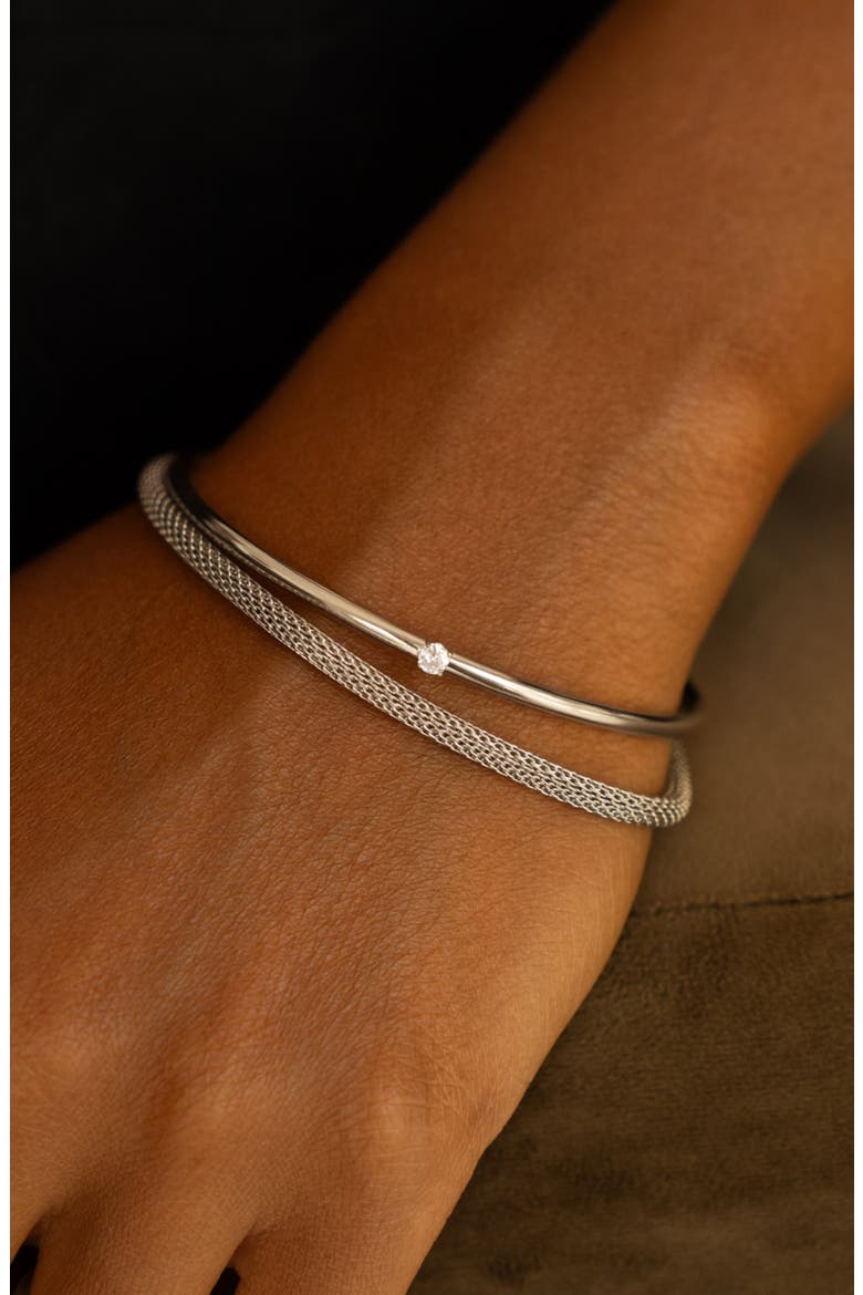 Thin Solar Cuff, Alternate, color, Silver