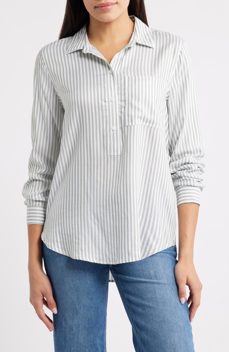 beachlunchlounge Haley Popover Shirt, Main, color, Kale