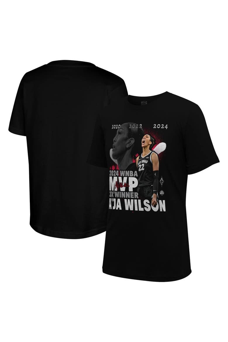 A'ja Wilson Black Las Vegas Aces  2024 Crossroads T-Shirt, Main, color, Black