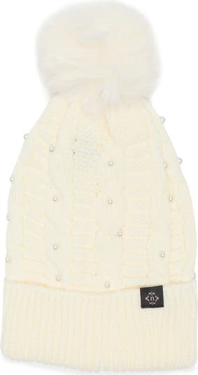 Nanette Lepore Faux Pearl Pom Pom Beanie | Nordstromrack