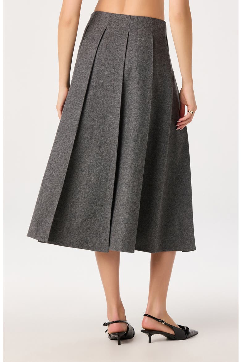 Kelsie Pleated Wool Blend Midi Skirt, Alternate, color, CHARCOAL