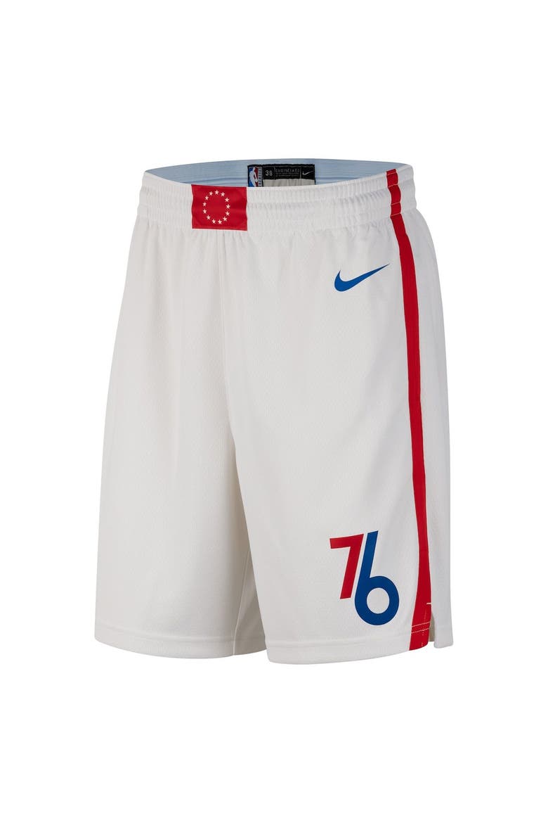 Men's Nike White Philadelphia 76ers 2022/23 City Edition Swingman Shorts, Alternate, color, White