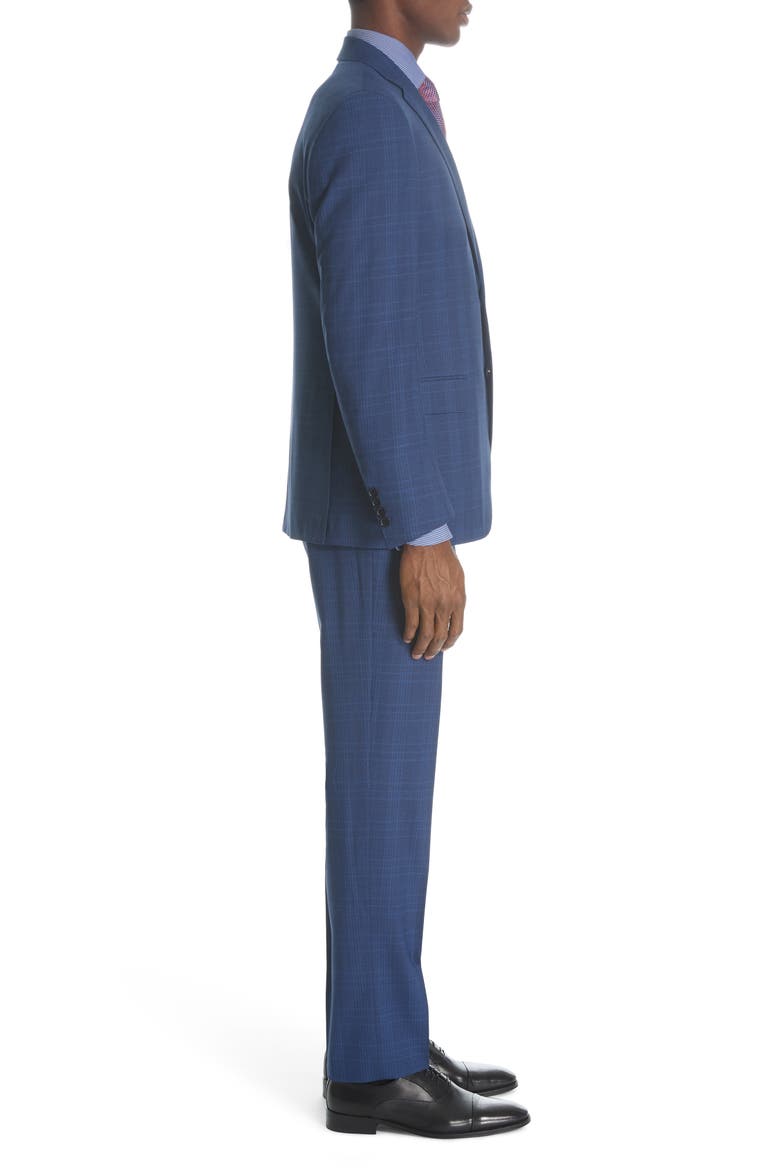 Siena Classic Fit Plaid Wool Suit, Alternate, color, BRIGHT BLUE