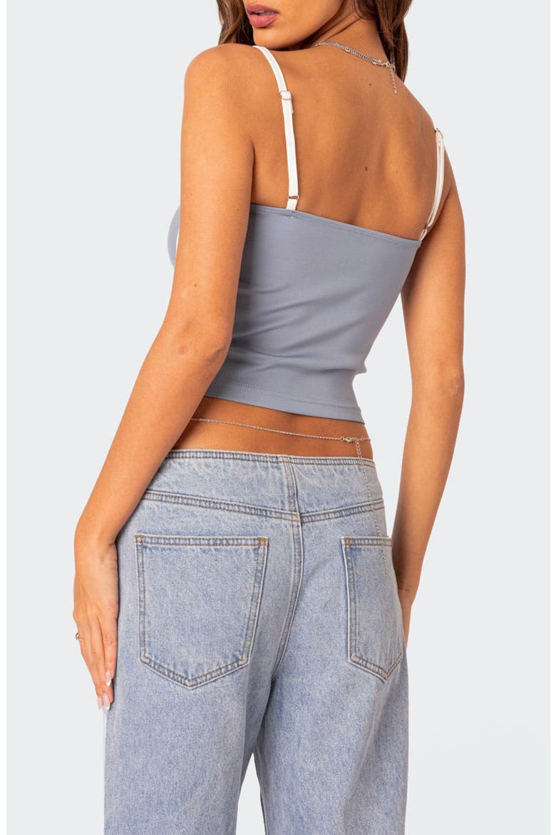 Yang Contrast Strap Crop Camisole, Alternate, color, BLUE-AND-WHITE