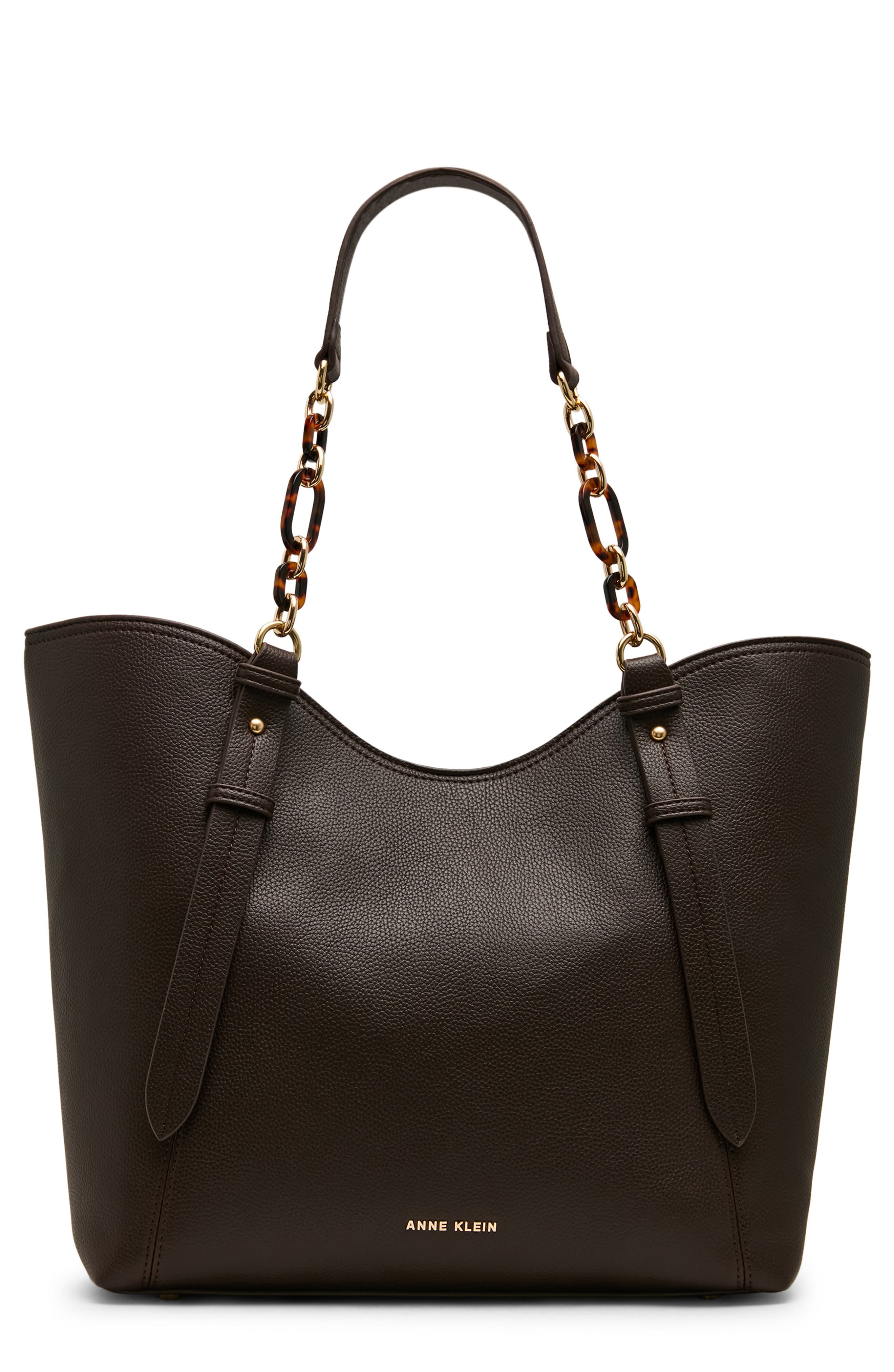 Anne Klein Medium Tote, Main, color, Espresso