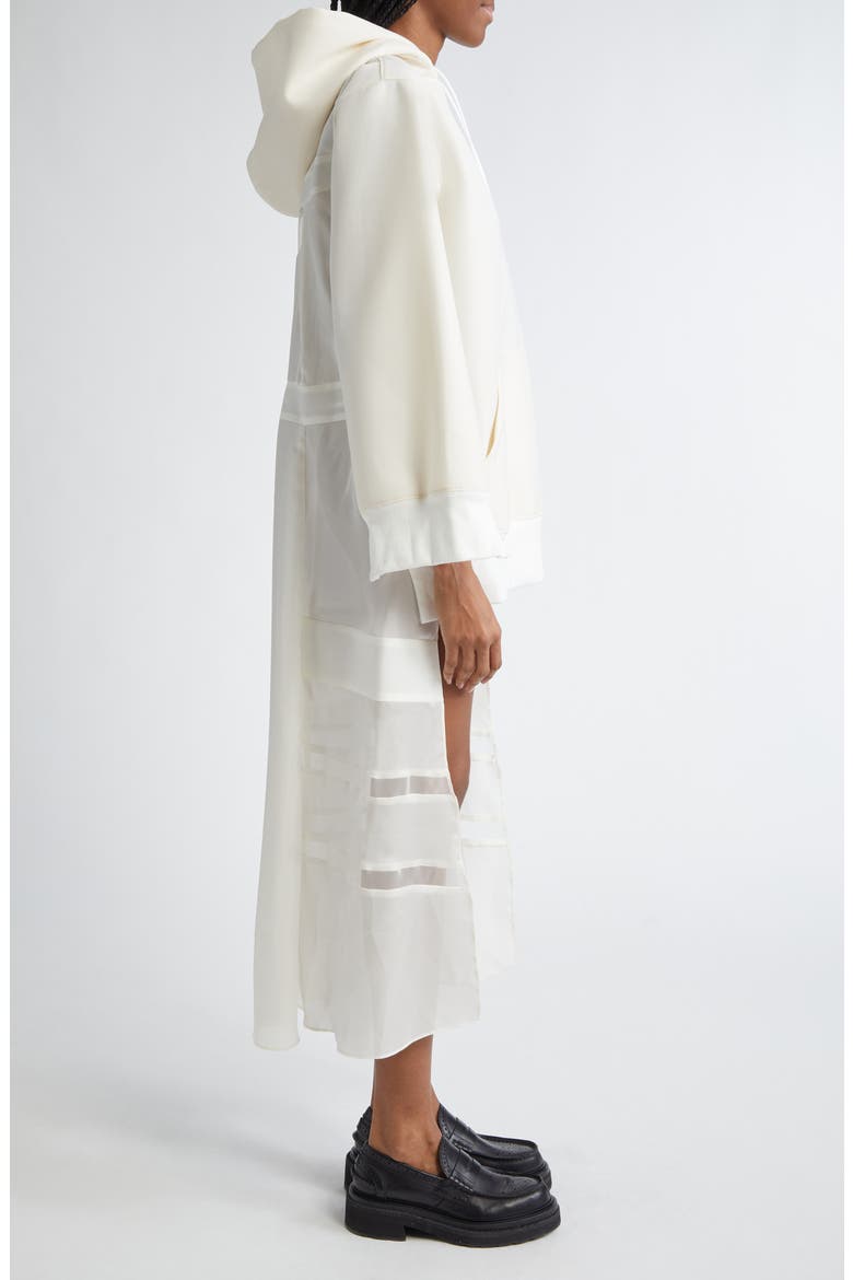 High-Low Hoodie Dress, Alternate, color, OFF WHITE