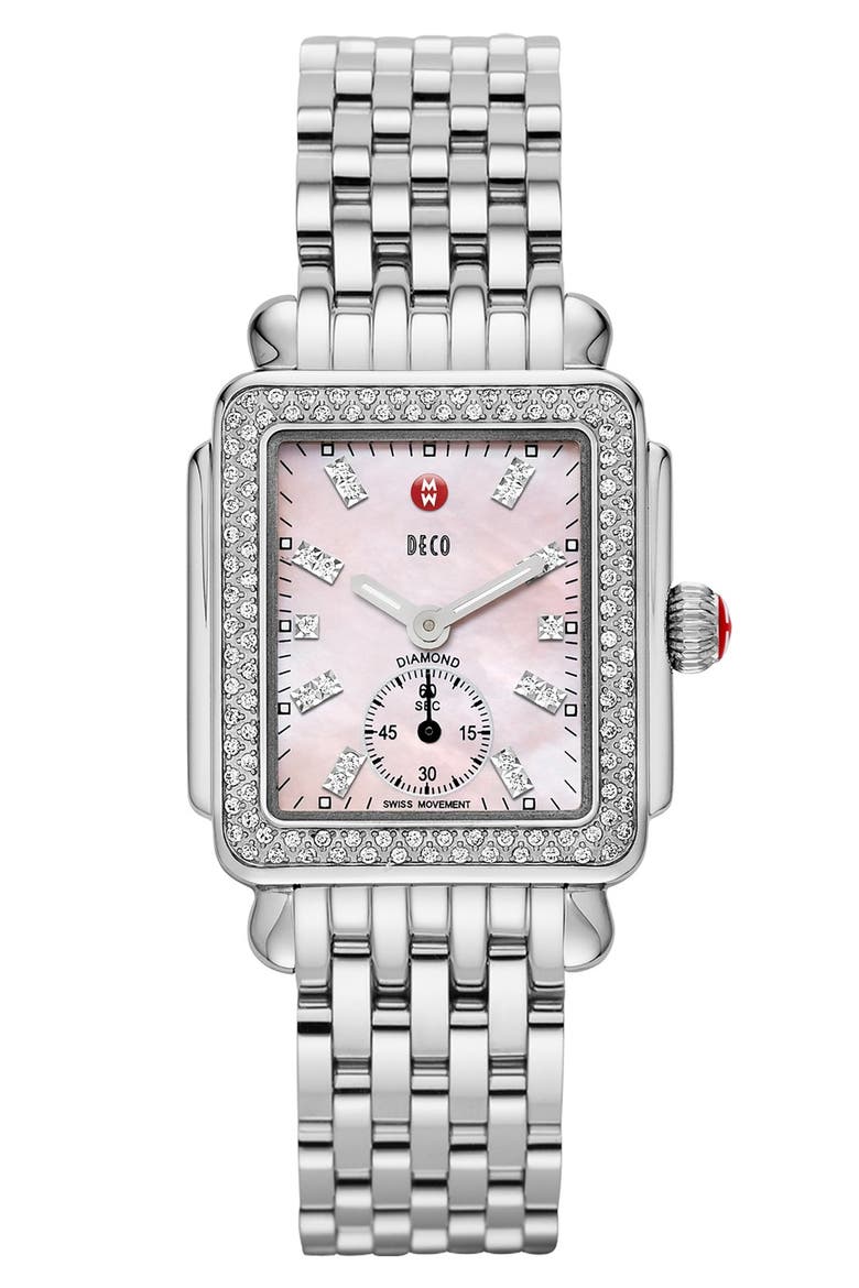 Deco 16 16mm Bracelet Watchband, Alternate, color, SILVER