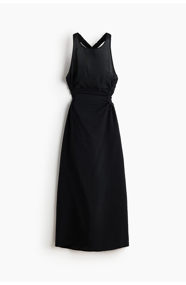 H&M Open-back Maxi Dress, Main, color, Black