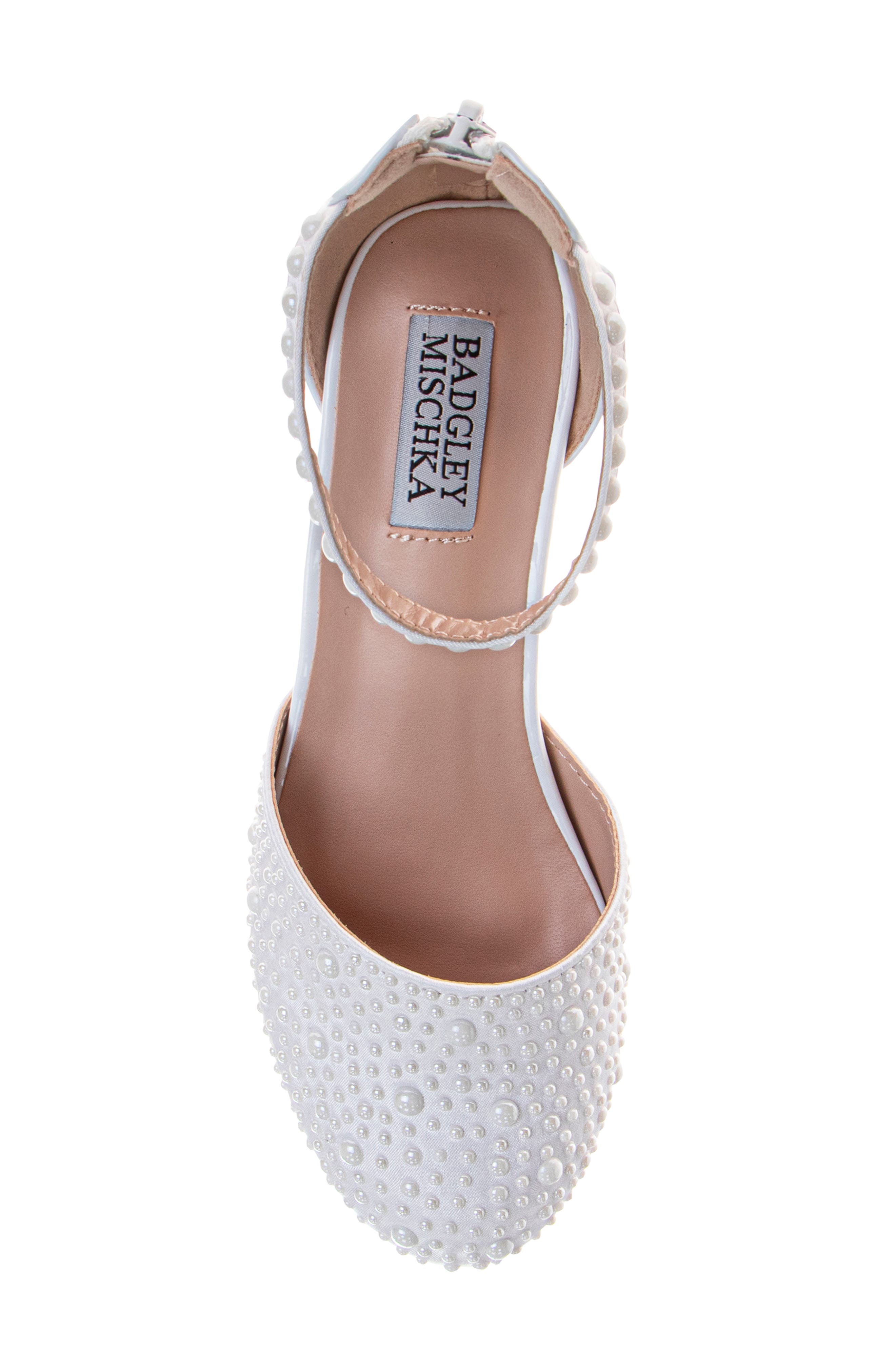 Badgley Mischka Collection Kids' Ankle Strap Pump, Alternate, color, White