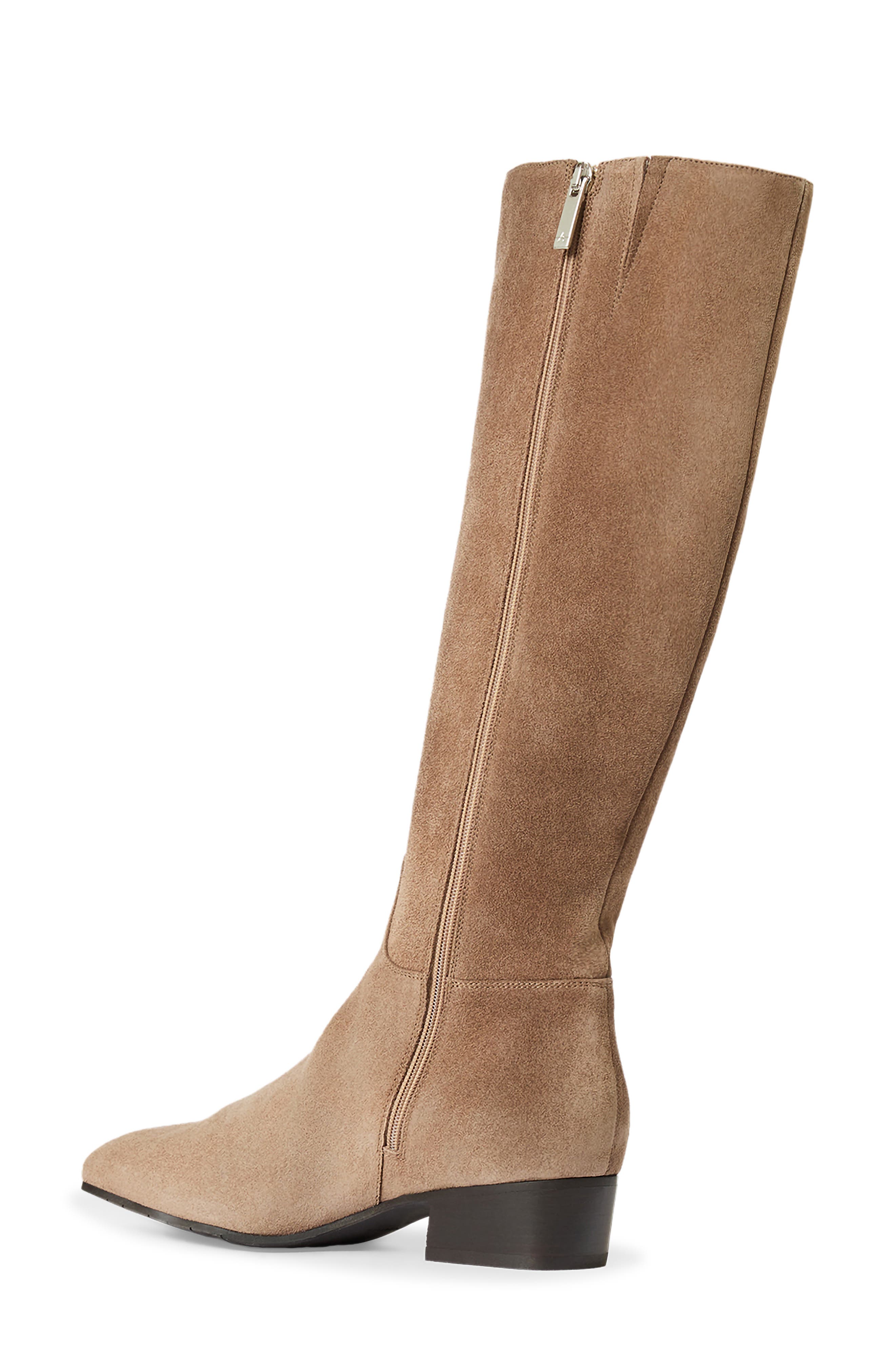 Fuoco Leather Knee High Boot, Alternate, color, AMARETTO SUEDE