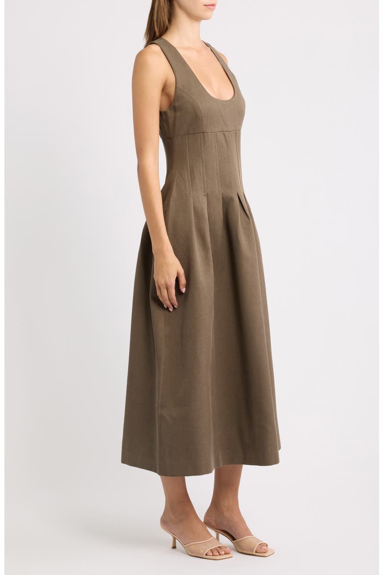 Scoop Neck Midi Dress, Alternate, color, MUSHROOM