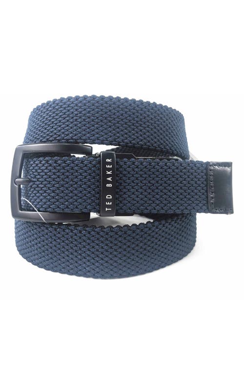 Ted Baker London Reversible Web Stretch Belt In Blue