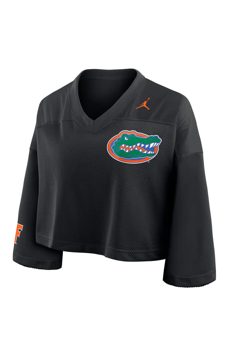 Jordan Brand Women's Jordan Brand Black Florida Gators Cropped Mesh Dri-FIT Fashion Jersey, Alternate, color, Black