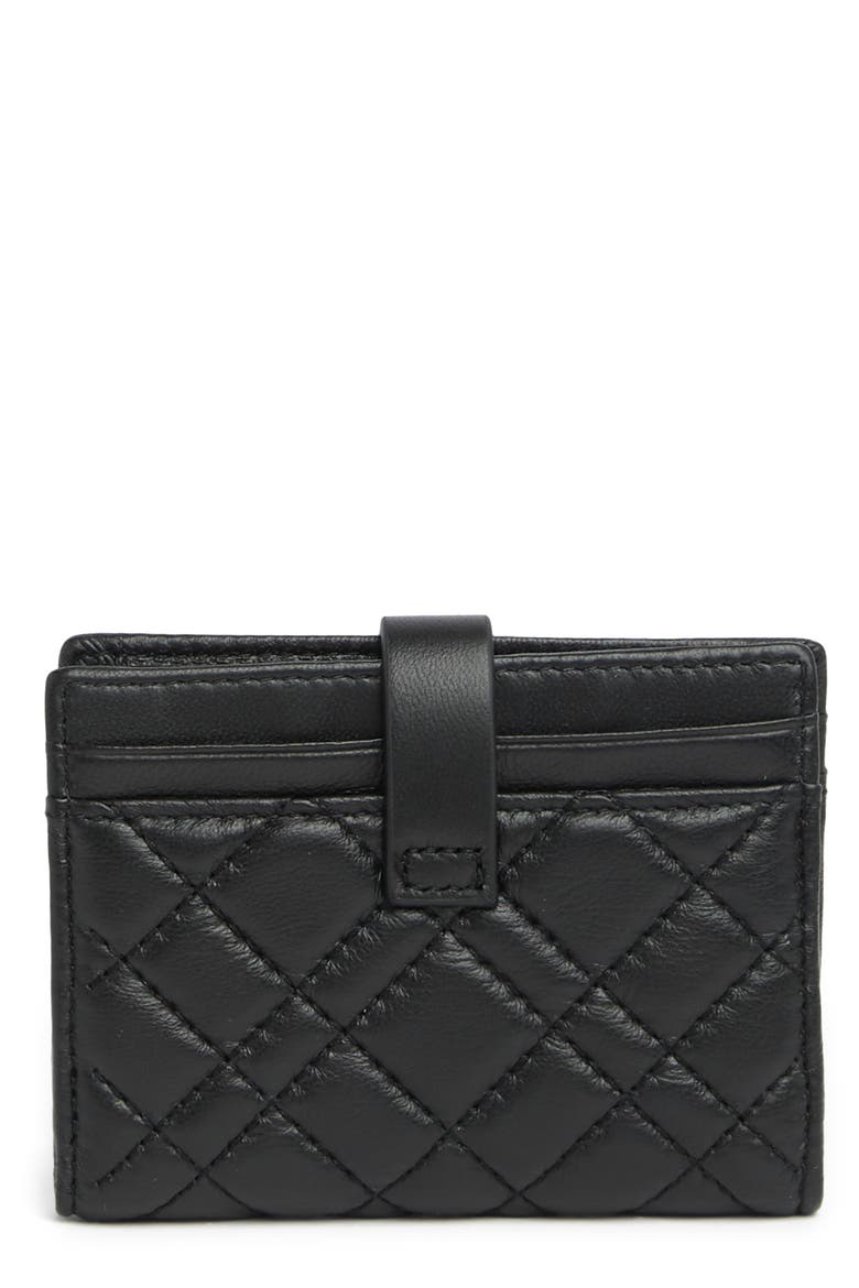 Slim Leather Card Wallet, Alternate, color, BLACK