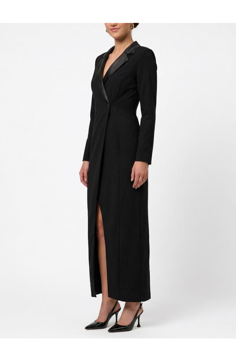 RACHEL Rachel Roy Griffith Long Sleeve Tuxedo Gown, Alternate, color, Black