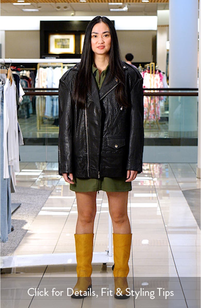 Oversize Leather Biker Jacket, sales video thumbnail