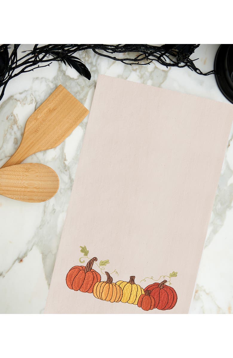 C&F Home Pumpkin Patch Kitchen Fall Harvest Dishtowel, Alternate, color, White