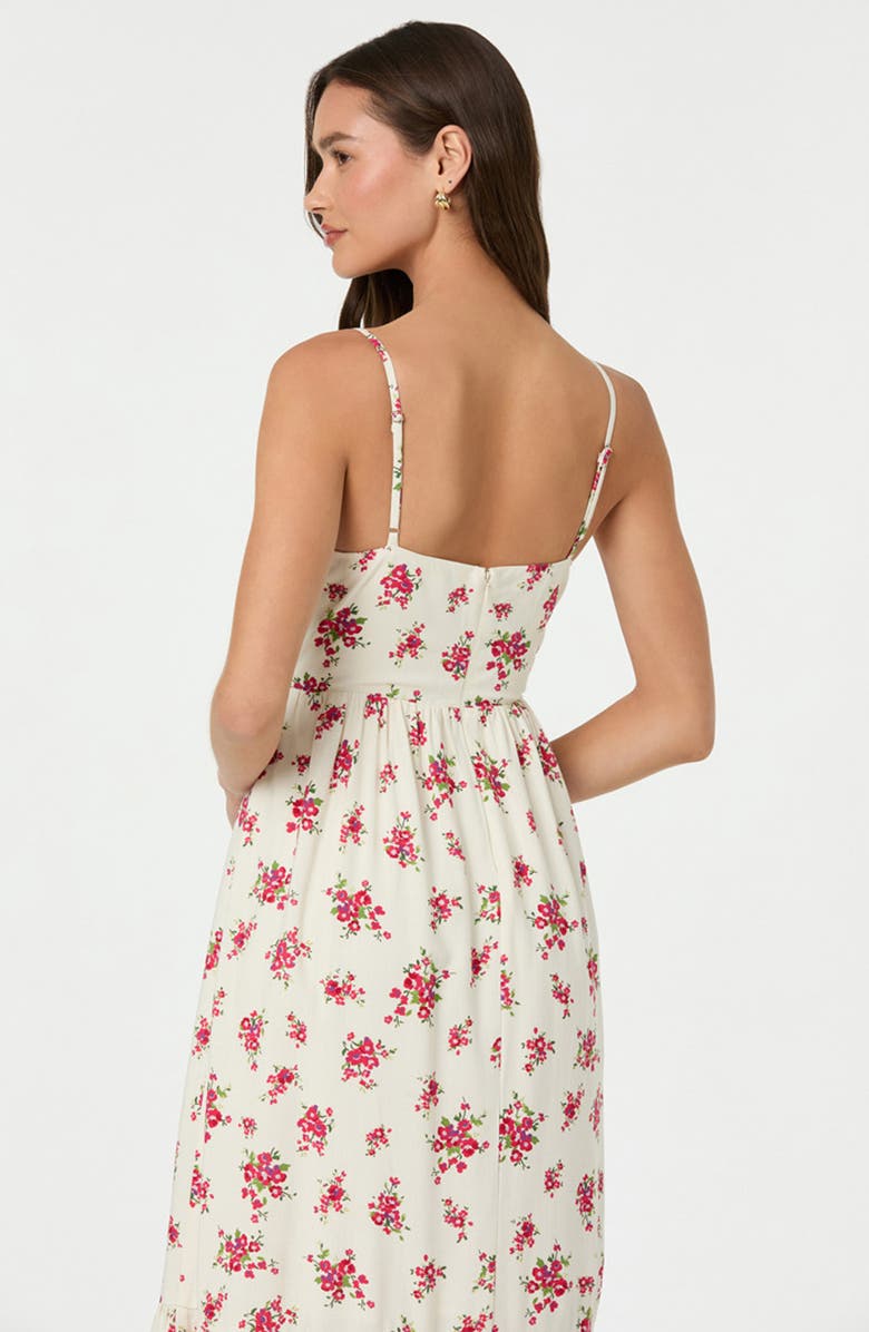 ASTR the Label Floral Pleated Bust Fit & Flare Sundress, Alternate, color, Red Floral