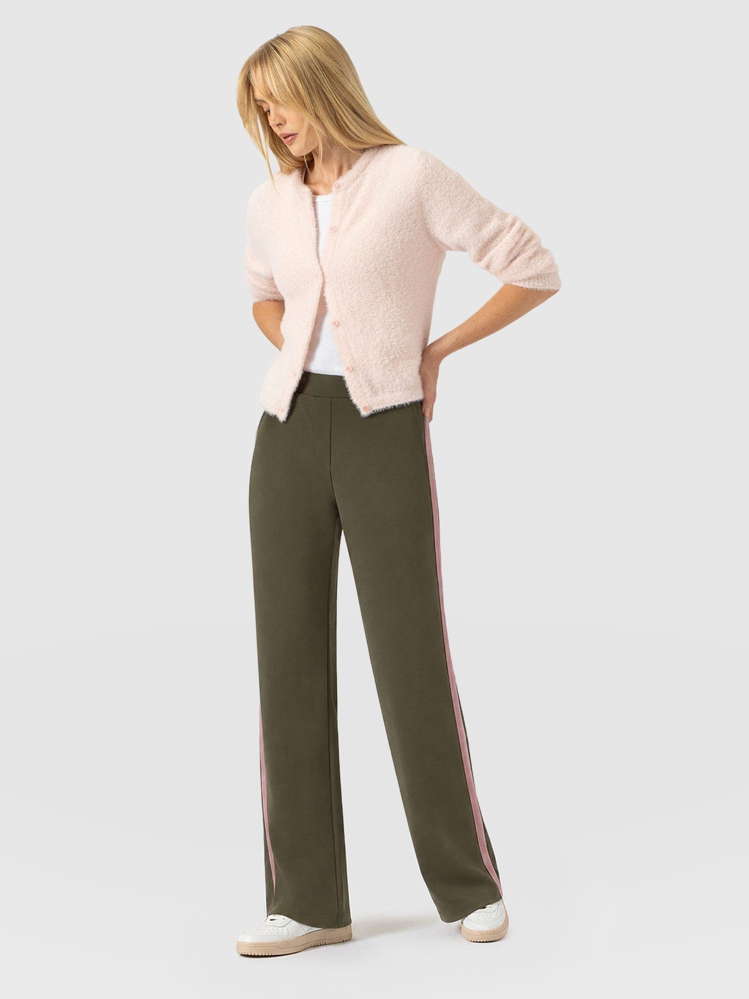 Khaki Pink Stripe