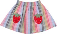 Lilly + Sid Organic Cotton Rainbow Stripe Print Skirt