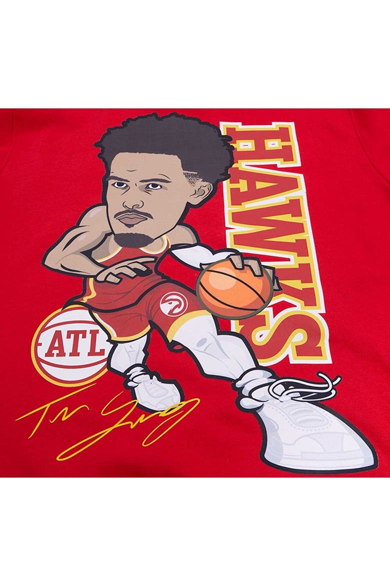 Men's Pro Standard Trae Young Red Atlanta Hawks Avatar Pullover Sweatshirt, Alternate, color, Red