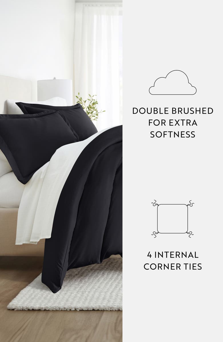 HOMESPUN Bundle Duvet Set, Alternate, color, Black