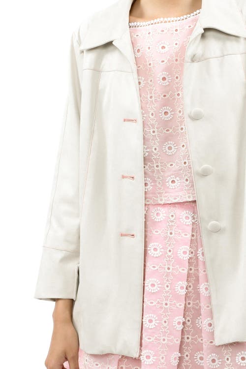 Anna Sui Faux Suede Coat In Cream