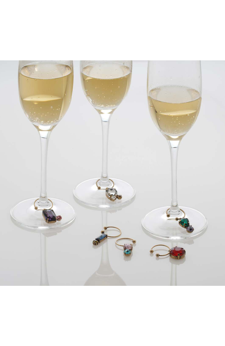 Joanna Buchanan Jeweled wine charms, set of 6, Alternate, color, Red
