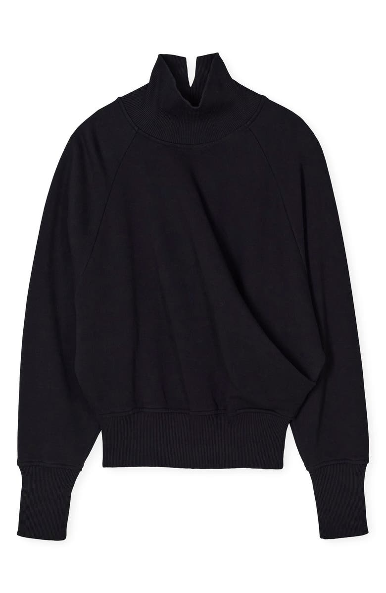 Closed Draped Turtleneck Organic Cotton Sweatshirt, Alternate, color, 