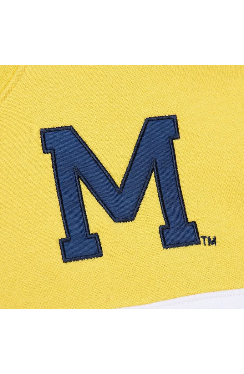 Mitchell & Ness Men's Mitchell & Ness  Navy Michigan Wolverines Vintage Logo Head Coach Fleece Pullover Sweatshirt, Alternate, color, Navy