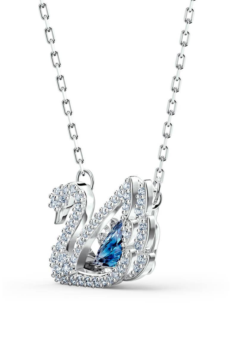 Crystal Swan Pendant Necklace, Alternate, color, BLUE