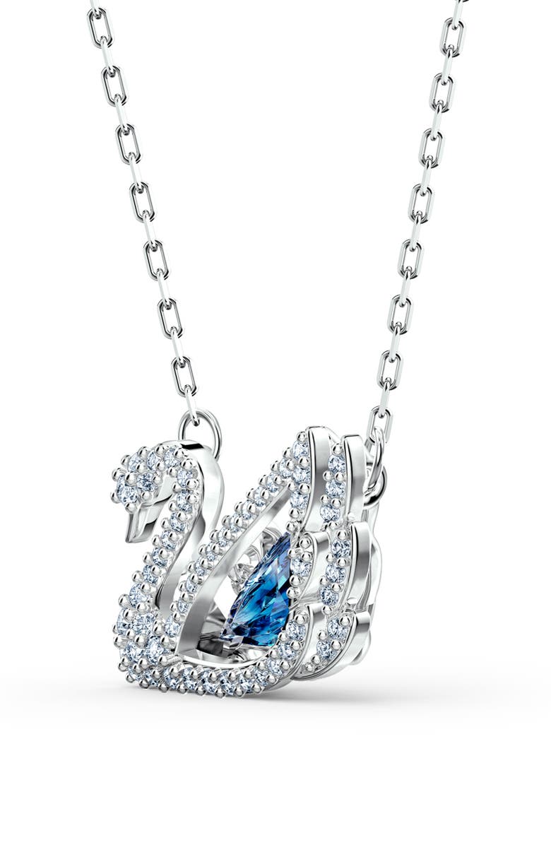 Swarovski Crystal Swan Pendant Necklace, Alternate, color, Blue