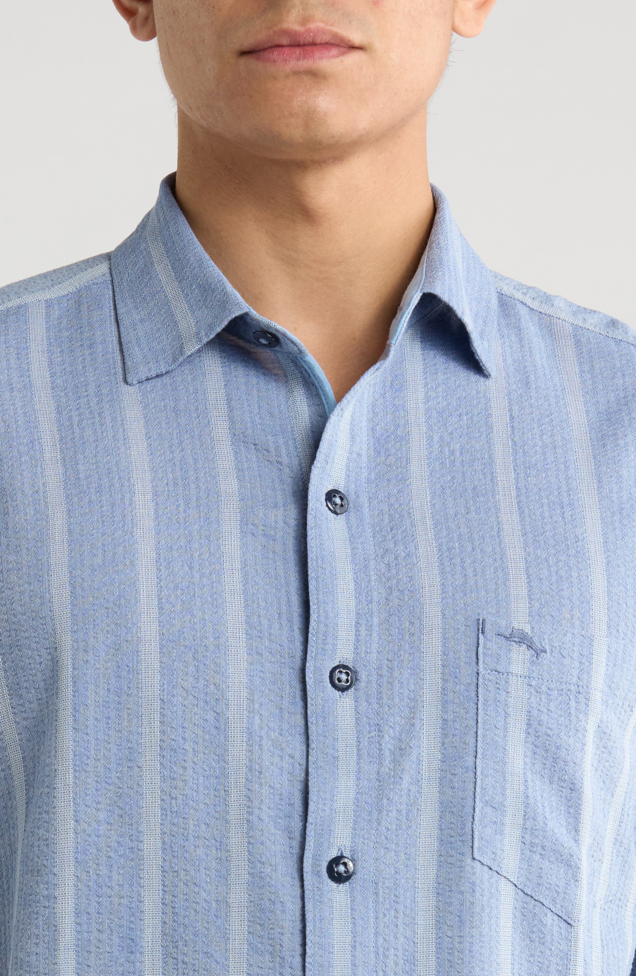 Мужская рубашка Tommy Bahama Nova Wave из зернистого сирсакера, короткий рукав — фото 4