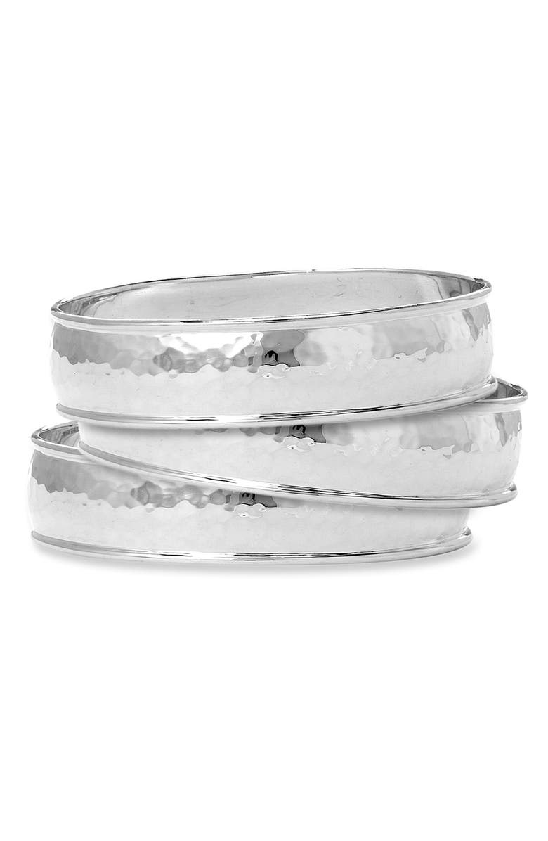 Ippolita 'Glamazon' 4mm Hammered Bangle, Alternate, color, Sterling Silver