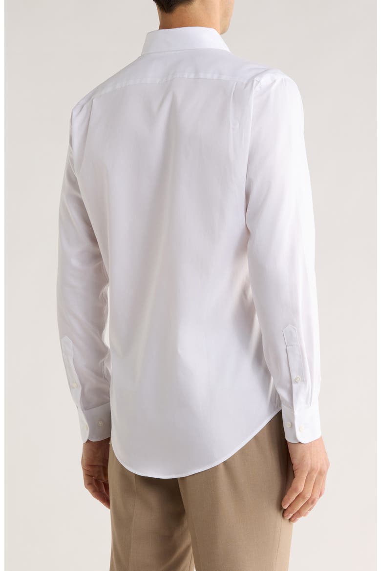 Trim Fit Solid Cotton Button-Down Dress Shirt, Alternate, color, WHITE