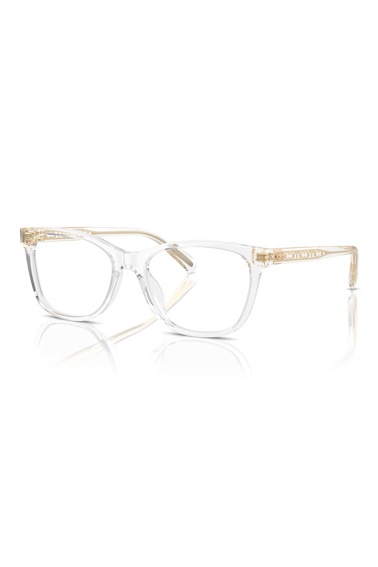 53mm Square Optical Glasses, Alternate, color, TRANSPARENT CLEAR / DEMO LENS