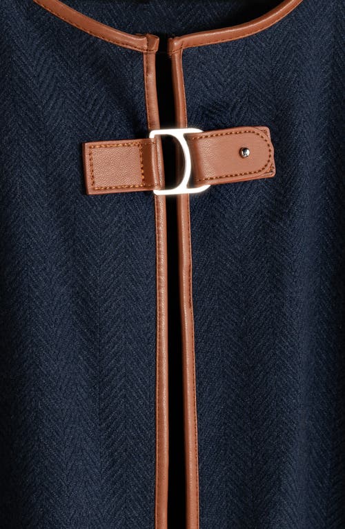 Lauren Ralplh Lauren Ruana With Equestrian Buckle In Blue