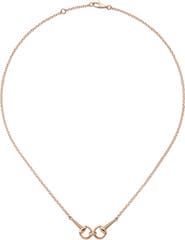 Gucci 18K Pink Gold Diamond Horsebit Necklace