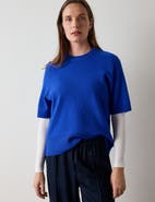 Whistles 100% Wool Short Sleeve Knitted Top