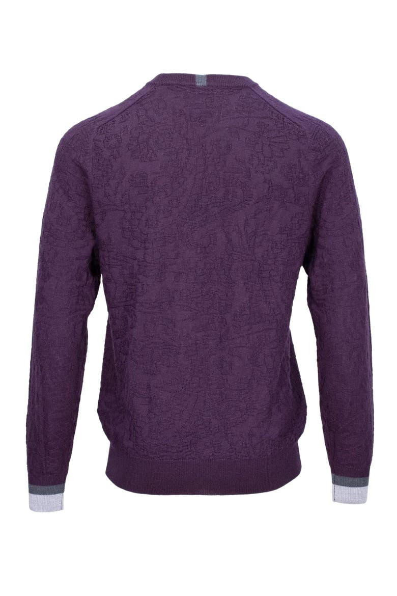 Colin Jacquard Merino Wool Paisley Sweater, Alternate, color, Plum